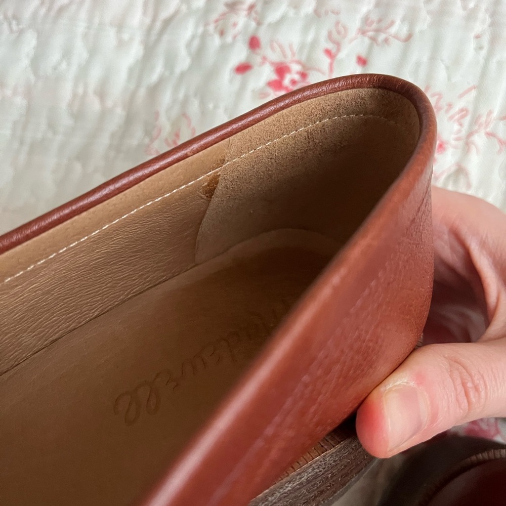 Madewell Women's Leather Loafers in Cognac Brown - Picture 8 of 10
